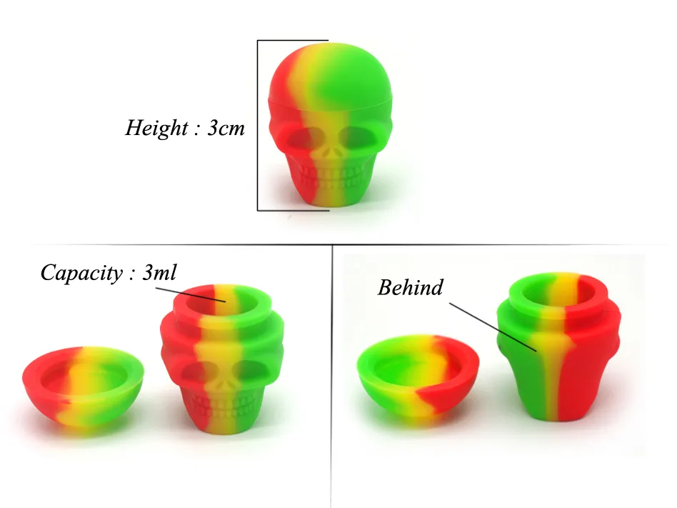 10 pz/lotto 3 ML Mini formato incredibile Contenitore In Silicone Antiaderente cera Il silicone alimentare antiaderente approvato di alta qualità