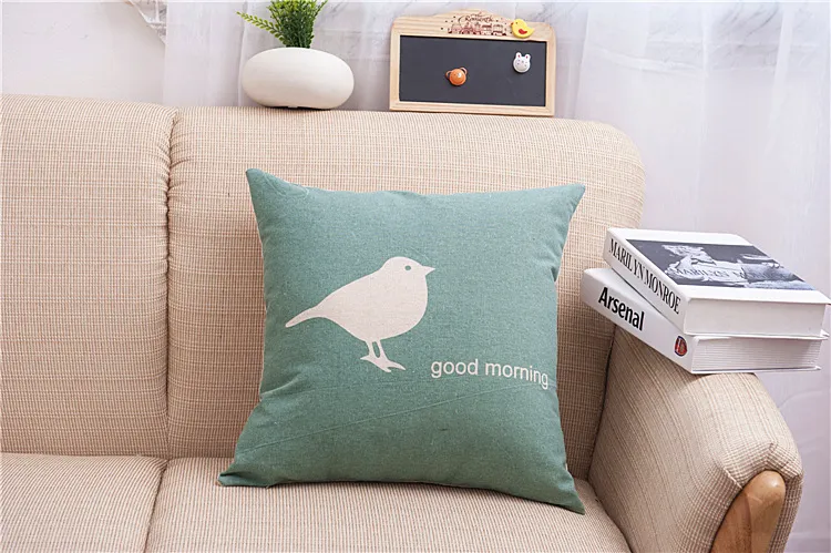 Multi Style lin coton taies d'oreiller doux et confortable décor à la maison housses de coussin oiseau câlin carlin taies d'oreiller