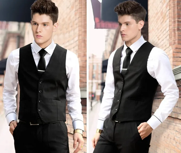 Atacado-colete vestido homens festa de negócios formal homens vestido vestido terno macho colete masculino gilet homme vestido homens