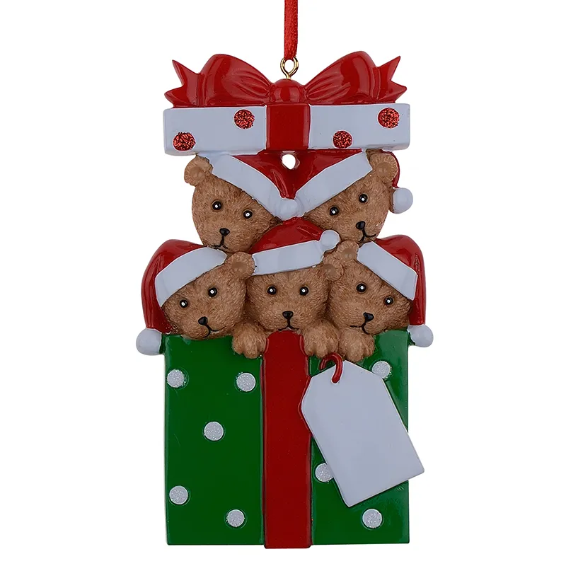 Orso Famiglia Di 5 Resina Lucida Da Appendere Ornamento Personalizzato Come Souvenir Artigianale La Decorazione Domestica Regalo