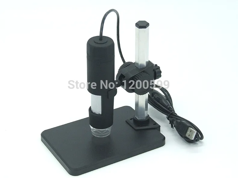 Livraison gratuite Microscope numérique USB 600X 2MP avec support de support Loupe de microscope numérique 8LED