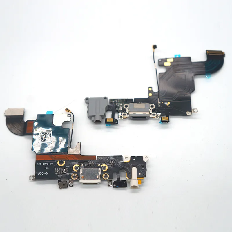 For iPhone 6s 6s Plus USB Dock Charger Charging Headphone Audio Port Flex Cable Replacement Part White Black Color Can 