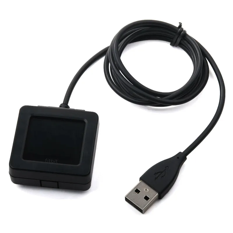 USB Power Charger Cabo Bateria Carregamento Dock 100cm Plástico Preto Alta Qualidade Para Viagem Para Fitbit Blaze Smart Watch