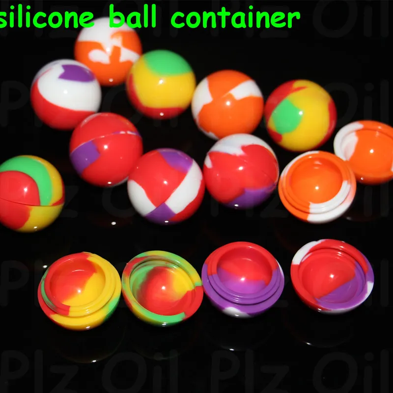 boxes Silicone Ball Container Nonsolid Pure Color Non-stick For Wax Bho Oil Vaporizer Silicon Jars Dab