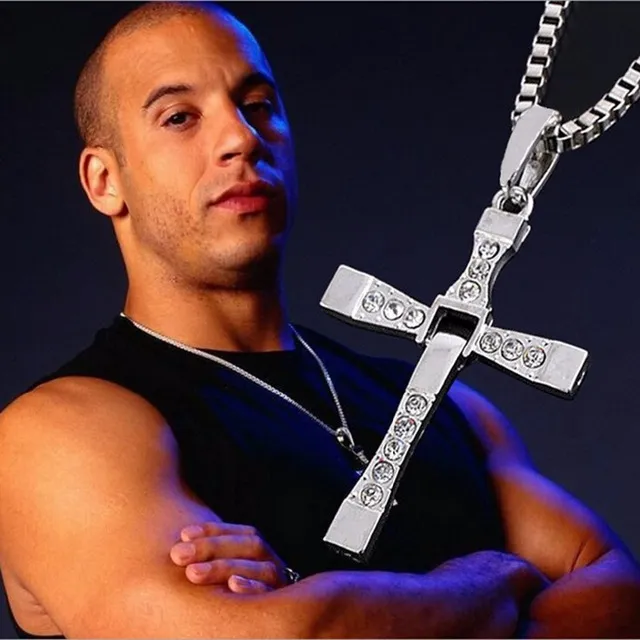 The Fast And Furious Crystal Cross Men Necklaces & Pendants Silver ...