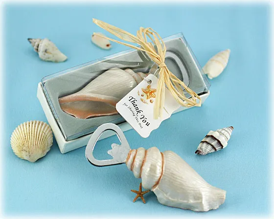 30 sztuk Otwieracze muszli Seashell Otwieracz do butelek Sand Summer Beach Theme Prysznic Ślubny Favors Prezent w pudełku