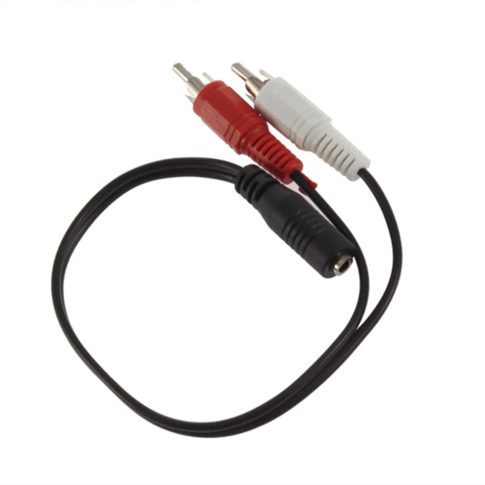 Användbar skärmad 3,5 mm F 1/8 Stereo Female Mini Jack till 2 Male RCA 2RCA Adapter M Stereo Audio Y Adapter AV -kabel