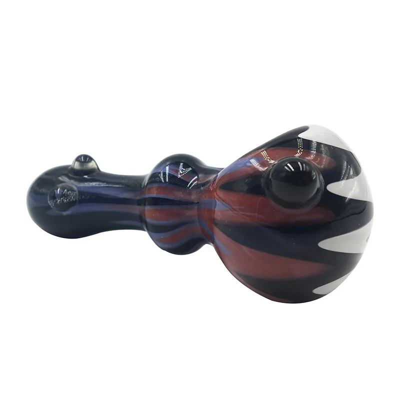 Vibrant Glass Spoon Pipe with Marbles - Portable Tobacco Tube