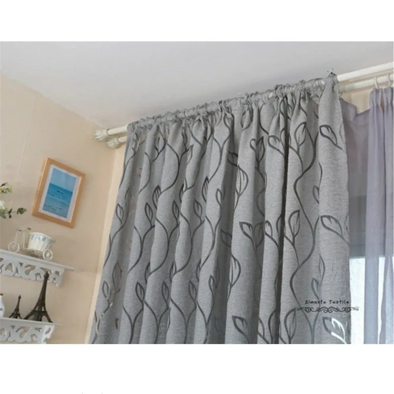 1 stücke 100x 270 cm Blatt Stil Design Jacquard Blackout Vorhang Blind für Fenster Wohnzimmer Dekoration