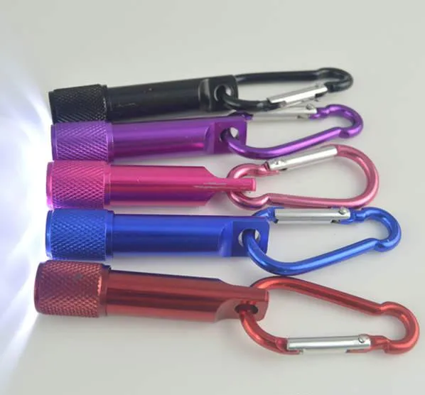 Portable Mini LED Flashlights Keychain Alloy Small Torch Gadget With Carabiner Ring Keyrings Flashlight Light Creative Gifts6445412