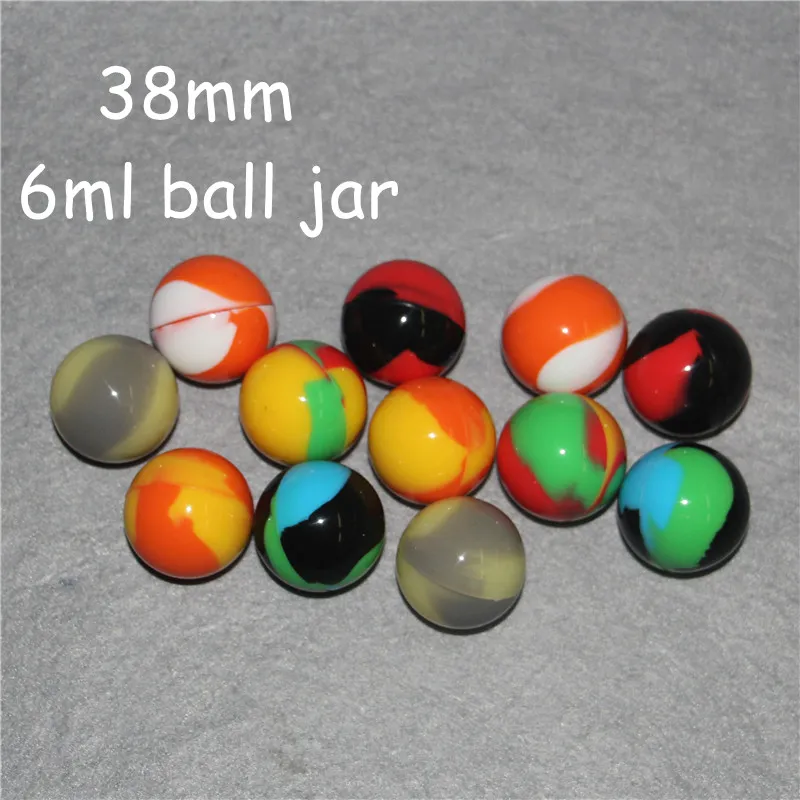 38mm Ball Silicone Container Jars Dab Box Reusable for Concentrate Wax EGo Electronic Cigarette Colorful