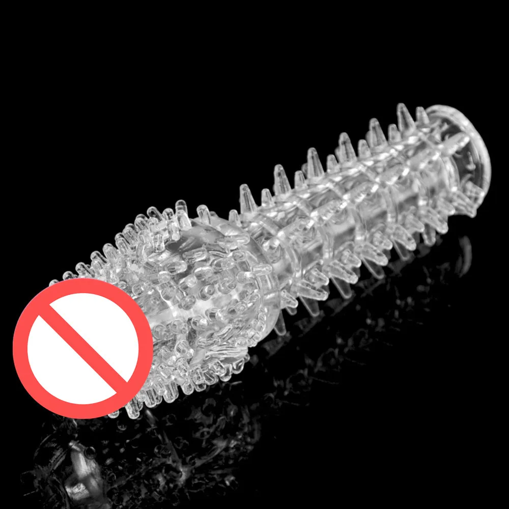 Soft Silicone Penis Sleeve Delay Time Crystal Cockring Dido Ring Extensions Volwassen Speeltjes voor Mannen
