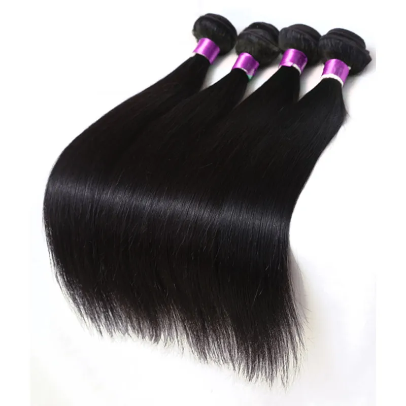 Extensions de cheveux humains brésiliens droits vierges paquets de cheveux brésiliens naturel noir cheveux vierges brésiliens tissages droits straigh6455254