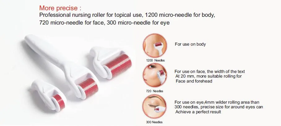 Lägsta pris Microneedle Therapy Skin Care 1200 + 720 + 300 Nålkit med sterilisator Microneedle Derma Roller 4 i 1 Dermaroller till salu