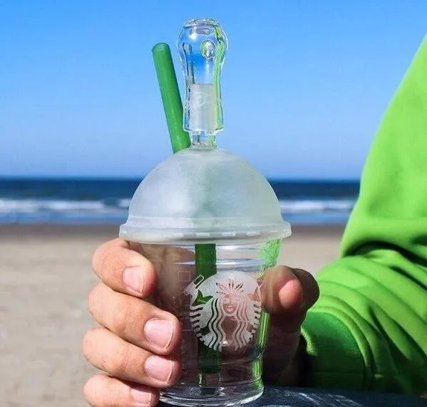2016 Starbucks Cup serie Copa Copa bong de vidrio! Dabuccino Style Inspired Starbucks Themed Concentrate Cup Rig tuberías de agua funcionales envío gratis