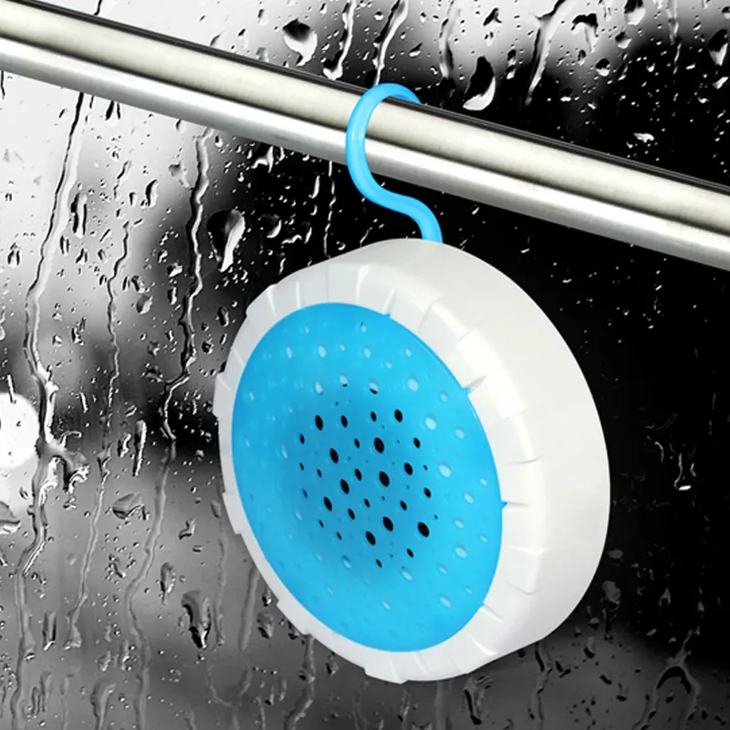 Atake wasserdichter IPX6 kabelloser Bluetooth-Lautsprecher für die Dusche mit Haken-Saugkappe, spritzwassergeschützter kabelloser Bluetooth-Subwoofer für die Dusche in der Dusche