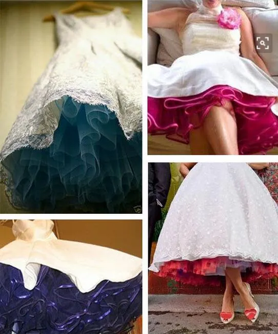 2016-2017 Pinterest populaire rétro robe de mariée jupons image réelle arc-en-ciel Vintage grande taille jupons pour robes de mariée jupons