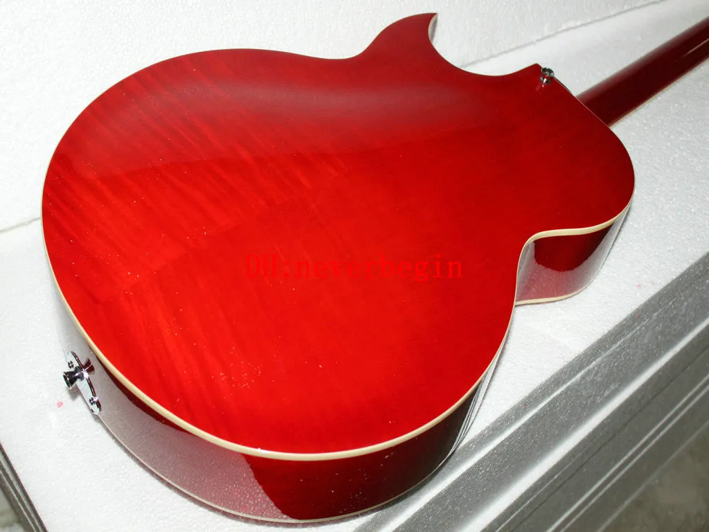 Personalizado laranja vermelho Clássico Guitarra Jazz Melhor OEM Musical instuments Mais cor pode ser personalizado Frete Grátis