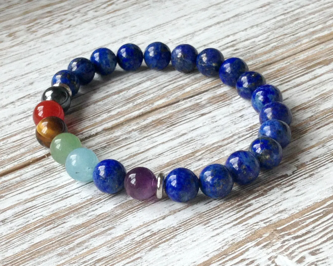 SN1040 Troisième œil Chakra Bracelet Designer Mens Lapis Lazuli Bijoux Tiger Eye Chakra Bracelet en gros