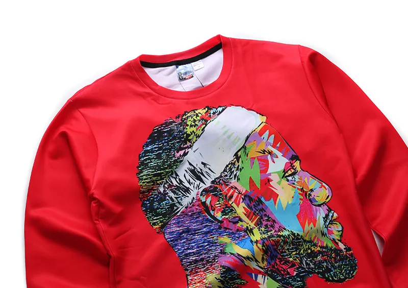 Wholesale-3D sweatshirt tie-dye print cool hoodie for men women red sport hoody creative streetwear crewneck tops