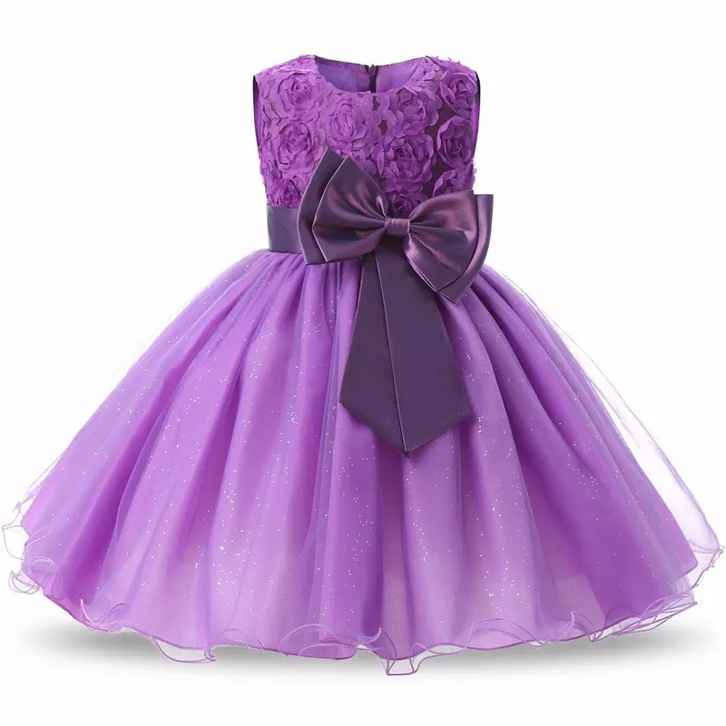 Neonate Dress Party Lace Dress Kids i 3D Rose Flower Abiti Abbigliamento bambini Ragazze Abiti da principessa la festa nuziale A08