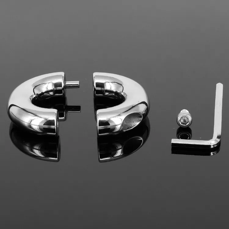 Male Scrotum Stretcher RestraintStainless Steel Scrotum Ring Metal Locking Cock Ring Ball Stretchers Penis Ring For Men8308625