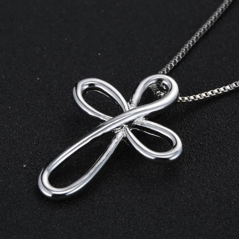 Wholesale Fashion Catholic Necklaces Silver Color Cross Pendant Necklaces Christian Jewelry For Women Christimas Gift wholesale dhn808