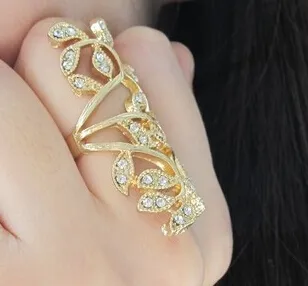 Hollowed Leaf Ring For Women Gold Silver Color Fashion Korean Style Girl Jewelry Wholesale Hot New Party Gift