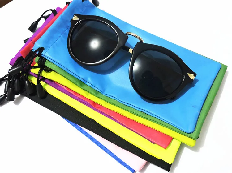 100 stks snoepkleur zonnebrillen koffers zak zachte bril zakglazen telefoonzakken trekkoord zonnebrillen zakken 2941