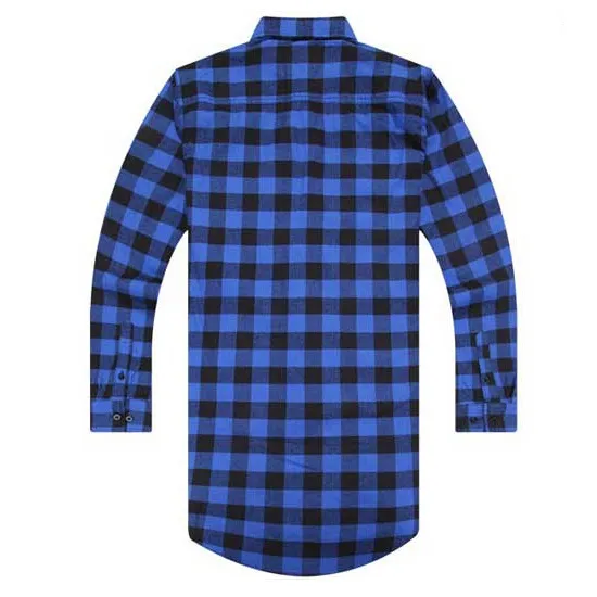 도매 - 2016 망 패션 셔츠 디자인 긴 소매 남자 힙합 셔츠 레드 블랙 격자 무늬 셔츠 Q6401