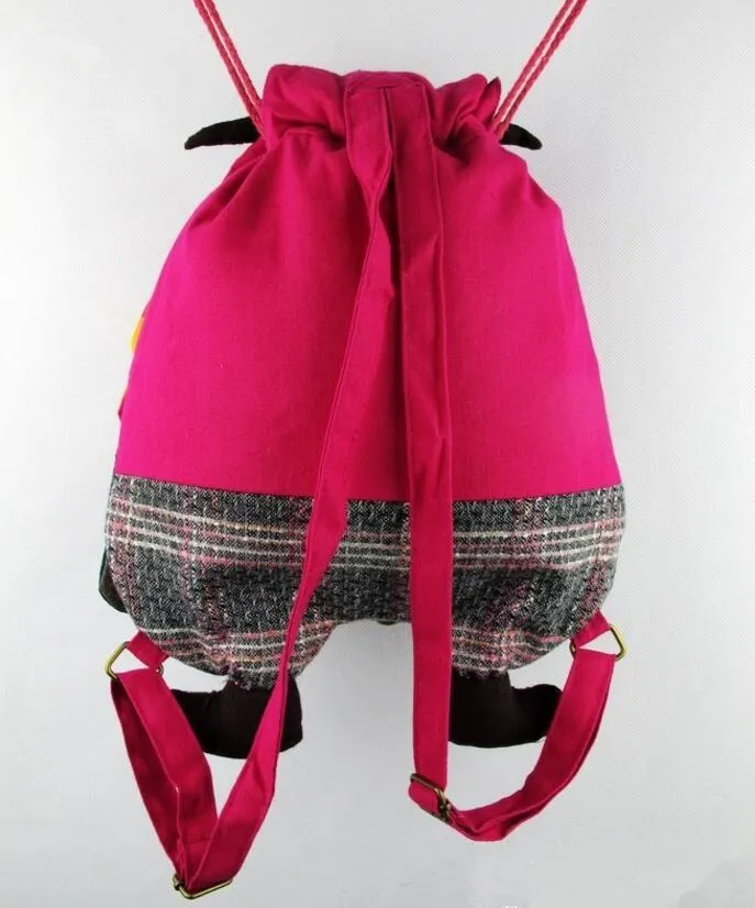 Bunte ethnische Art-Baumwoll-EULE-Art Bunte Taschen moderne Weinlese-Baby-Taschen Schultaschen chinesische Eigenschaften 11 Entwürfe W * H: 25 * 30CM
