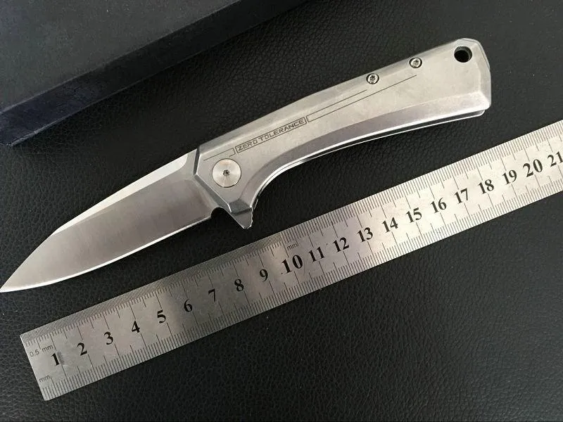 Sıfır tolerans ZT0808 Taktik Katlanır Bıçak D2 Blade KVT rulman sistemi Çelik Titanyum Alaşım Kolu Kamp Survival Pocket Knife EDC