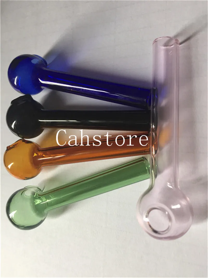 colorful Pyrex 7cm Glass oil burner pipe clear glass oil burner glass tube glass pipe oil nail