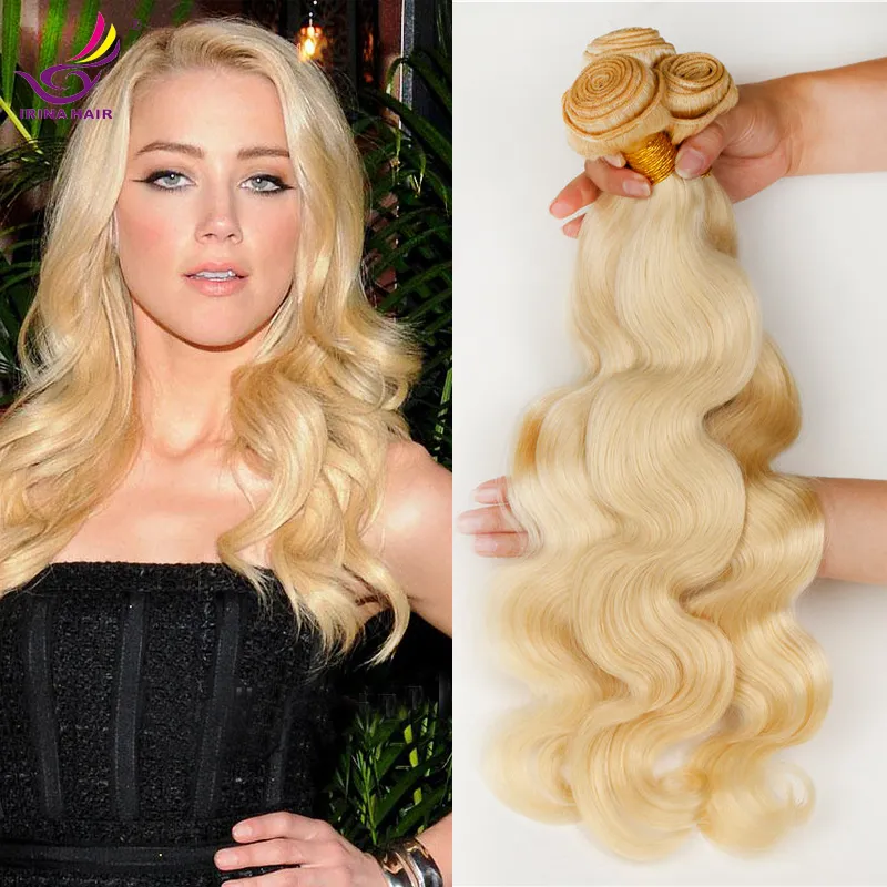 Peruvian Body Wave Honey Blond Virgin Hair 8-32Inch 7A Virgin Brazilian Obehandlat Human Hair Weave Blonde Virgin Hair