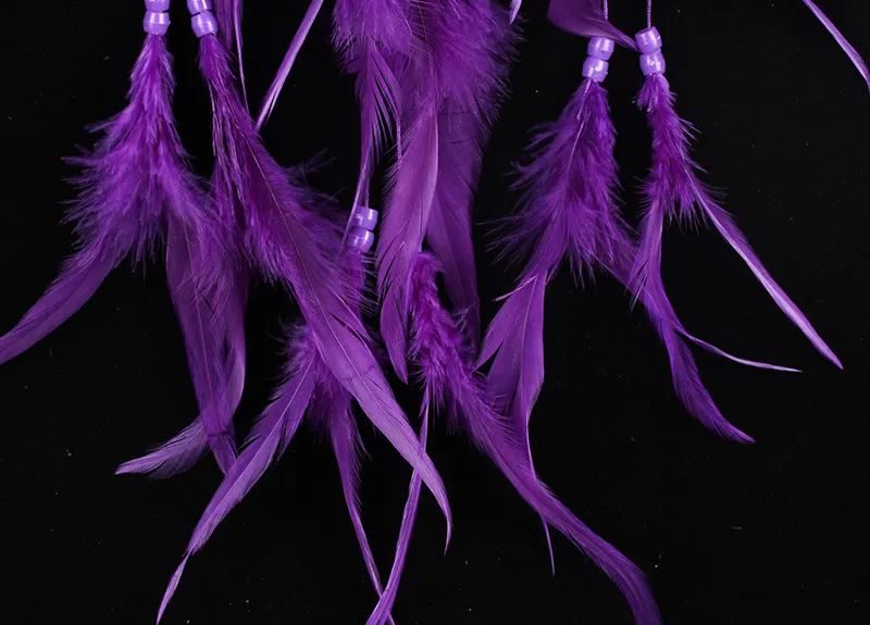 Purple Piękny łapacz snów z piórami DreamCatcher WALING SAMOS WEACK DEK DOKIEC DEK DOKONAMU 6 Rodzaje do wyboru 6373966