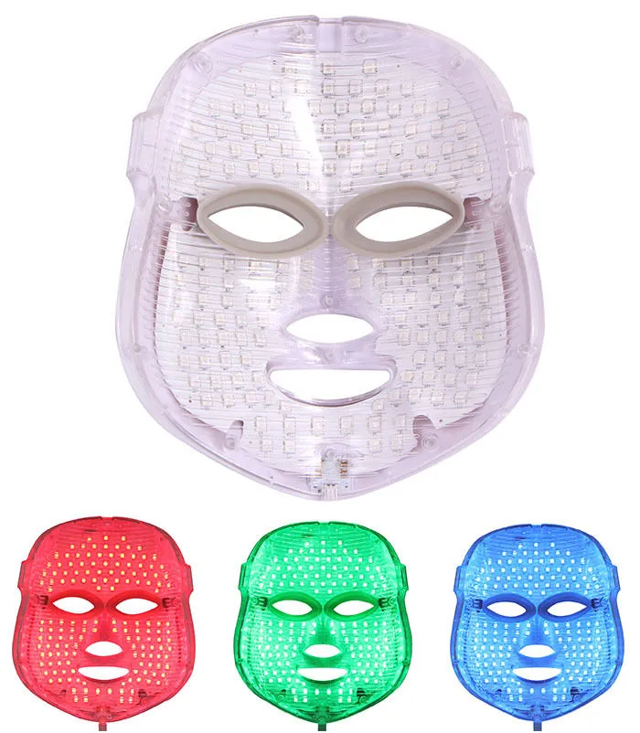 Led facial masker 3 kleuren foton apparaat gezicht huid anti-aging whitening huidverzorging verjonging gezichtsmassage schoonheidsmasker