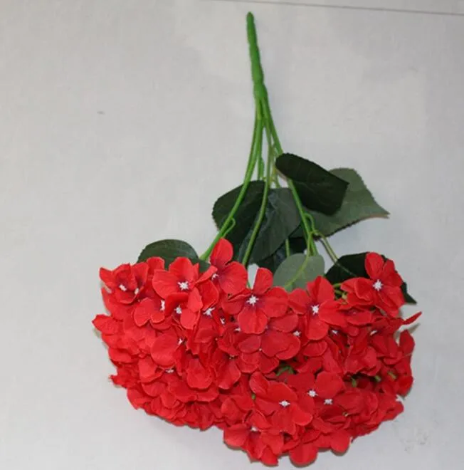 Bouquet d'hortensia artificiel artisanal, 7 têtes de 42cm de long, pour décoration de fête à domicile, de mariage, fausses fleurs de mariée en soie, gratuit sf0501