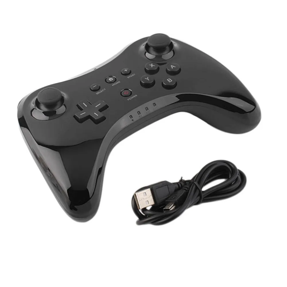 WUP-005 Dual Analoge Bluetooth Draadloze Afstandsbediening USB WII U Pro Game Gaming Gamepad voor voor Nintendo Wii U WiiU Wit Zwart Groothandel