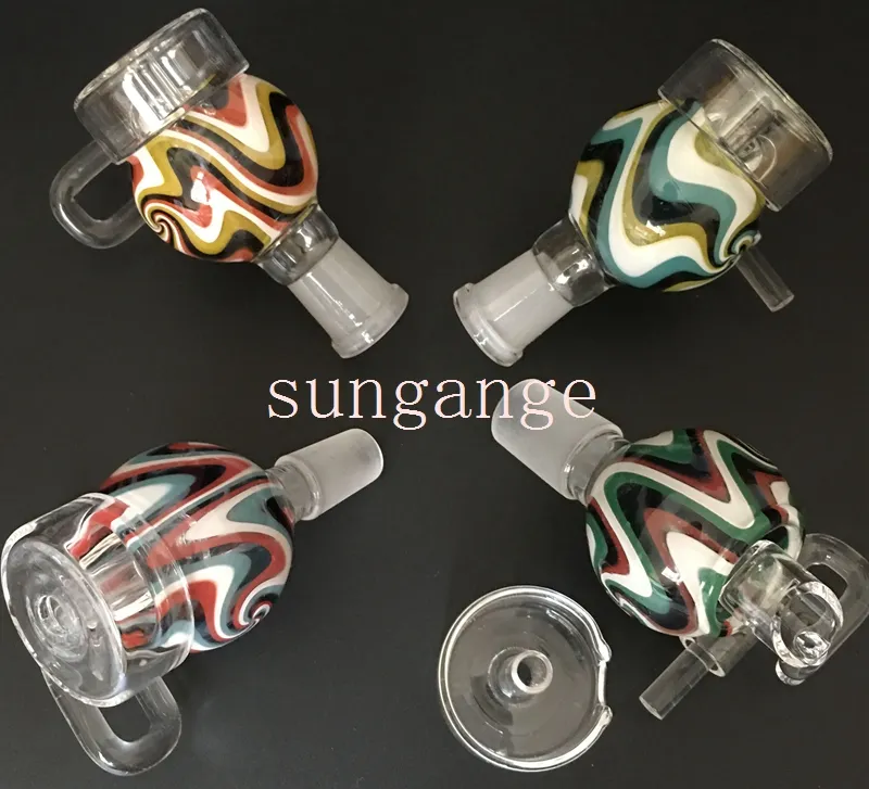 Novo balde de vidro colorido com 100% de quartzo unhas e tampa de carboidratos macho ou fêmea para tubos de fumantes de água de vidro