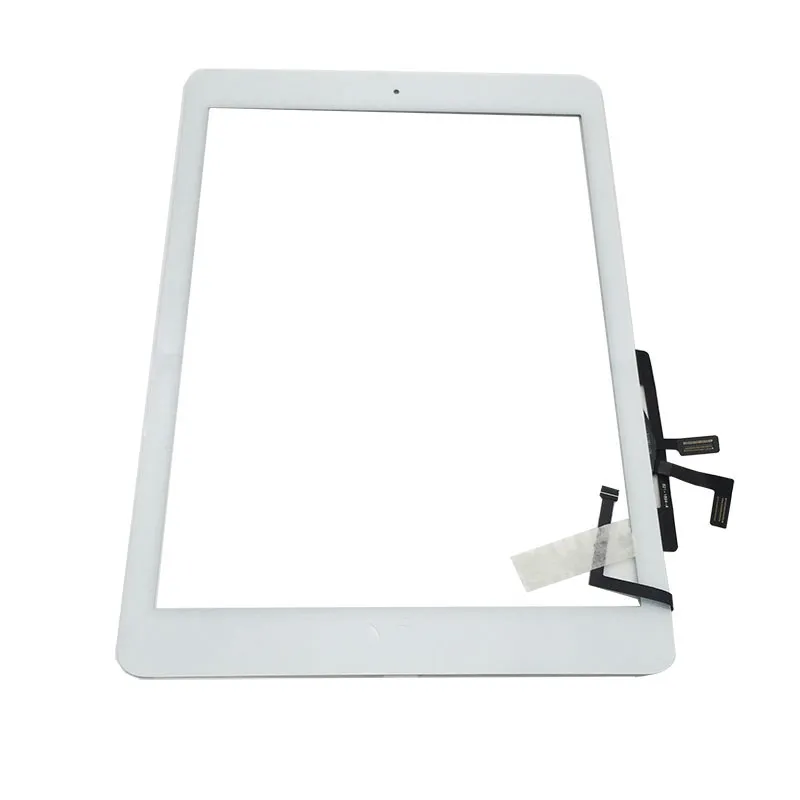 Touchscreen Glass Panel Digitizer met knoppen Adhesive Assembly voor iPad Air gratis verzending