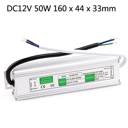 10 sztuk / partia DC 12 V 10W 15W 20W 30W 36W 50W 60W 80 W 100W 150W 200 W LED Outdoor Waterproof Transformer LED Switch Switch Zasilanie IP67