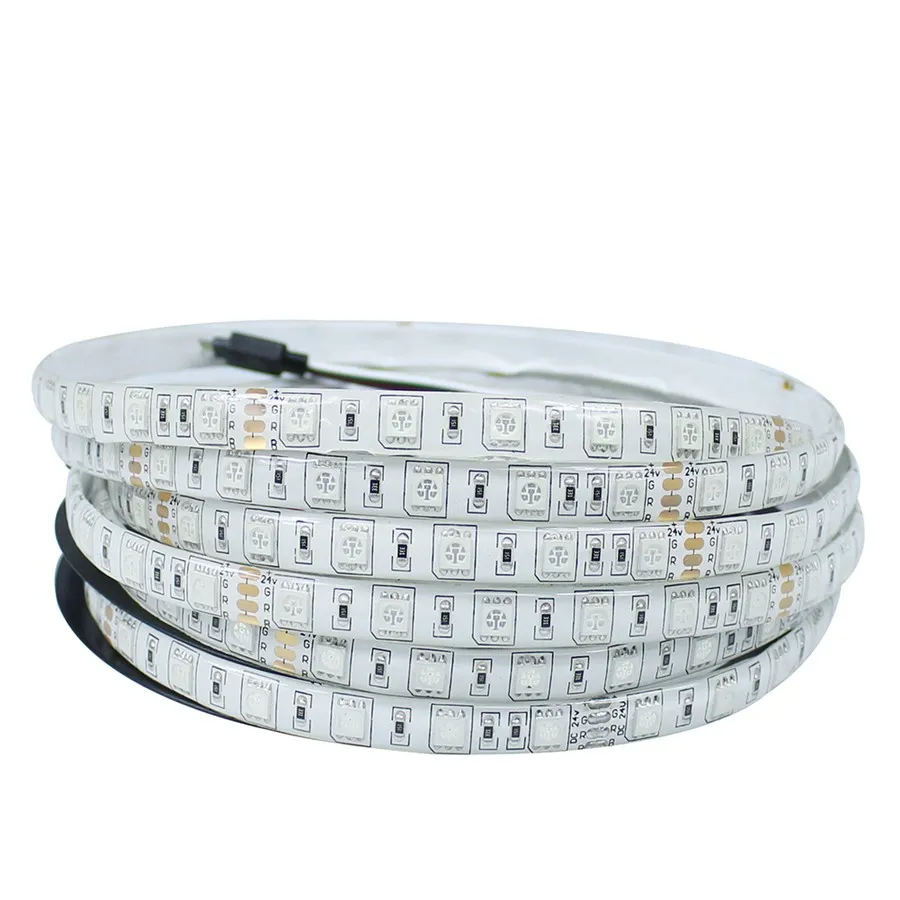 5M 5050SMD RGB LED Strip Licht Flexibele Waterdichte LED-strip DC12V Flexibele LED-lamp IP65 Multi-kleur met 44 Sleutel IR-afstandsbediening