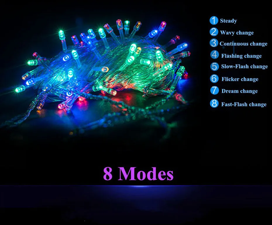 Led XMAS Christmas Lights 10M 100 LED 220V 110V EU/US Plug Waterproof String light For Christmas Party Wedding Fairy DHL