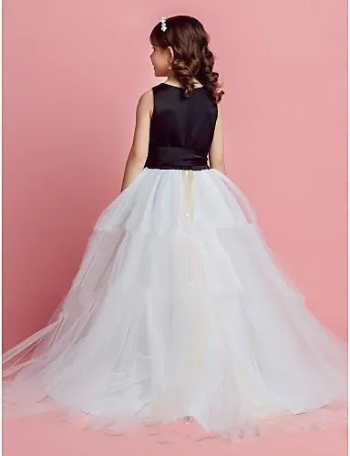 white bridesmaid dress with black sash Black Bridesmaid Dress with White Sash