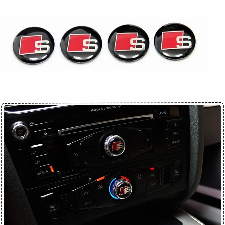 botões do painel de controle adesivos decorativos S Line Sline Logo Emblema Etiqueta interior reaparelhar o destaque especial rotulagem para Audi