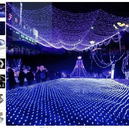 Niebieski 200 LED 2M * 3M Netto Light Site Mesh Fairy Lights Twinkle Oświetlenie Ślubne