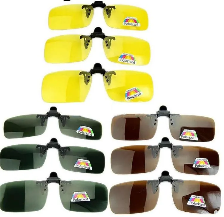 Wholesales-새로운 핫 패션 클립 온 플립 업 렌즈 편광 데이 나이트 비전 선글라스 운전 안경 S,M,L