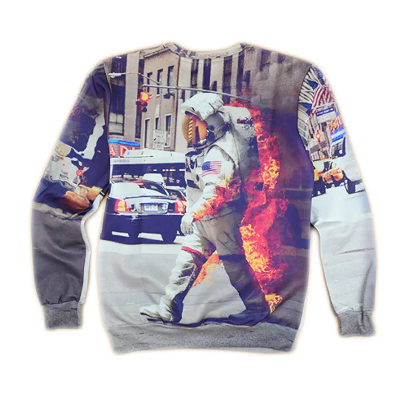 Wholesale-2016 harajuku style sweatshirt men/women 3d hoodies print character astronaut pullover hoodie mens punk sweatshirt clothing