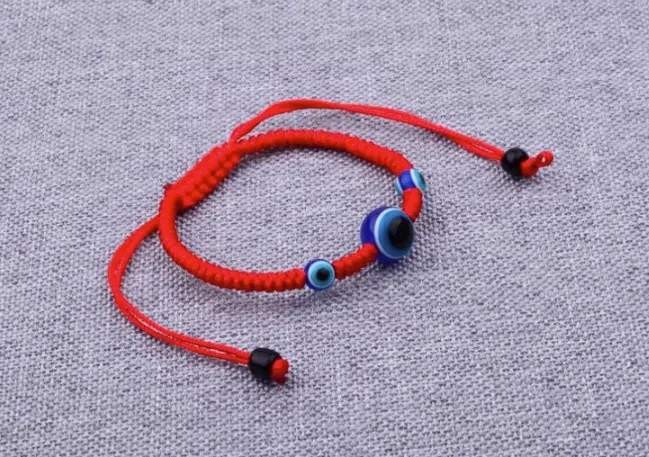 12 Rabatt-Charm-Armbänder / Los, rote Schnur, böser Blick, Glücksbringer, rote Kordel, verstellbares Armband, Geschenk zum Selbermachen