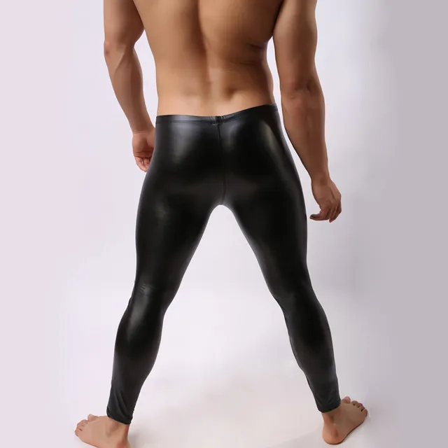 Pantalons en cuir sexy pour hommes de marque Gros-C48 Collants Pantalons exotiques de musculation JJSOX